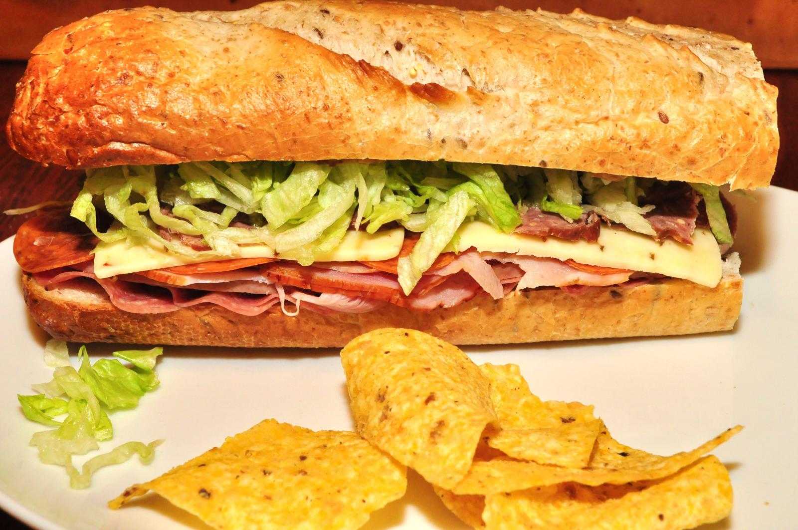 An Italian sub sandwich